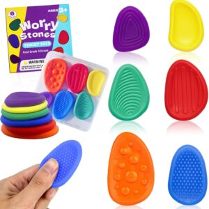 Fidget Toys Sensory Stones 6 Stück, Stressabbau Sensorik Spielzeug Anti Stress Spielzeug